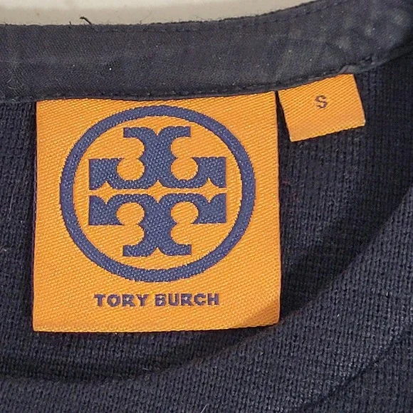 Tory Burch Brianna Sleeveless Colorblock Sheath Dress Navy Burgundy Pockets SZ S